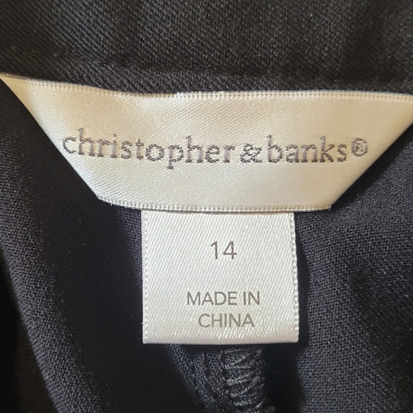 Black Slacks Christopher & Banks NWT Size 14 - Picture 2 of 7